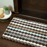 Elegance Microfibre Browns Stripes Floor + Bath Mat (L-80 x W-50 cms)