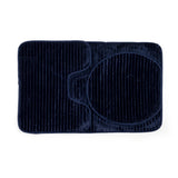 Luxe Blue 3 Piece Bathroom Mats Set (L-80 x W-50 cms)