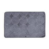 Luxe Circles Rashe Emboss 3 Piece Bathroom Mats Set (L-80 x W-50 cms) - Oxford Gray