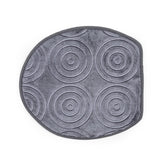 Luxe Circles Rashe Emboss 3 Piece Bathroom Mats Set (L-80 x W-50 cms) - Oxford Gray