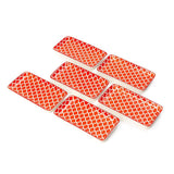 Glazed Rising Red 7 Inch Rectangle Ceramic Plates (Set of 6)