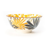 Colorful Palm Leaf Designed Ceramic Serving Bowls (6 Inch - 550 ml) (Pack of 2)