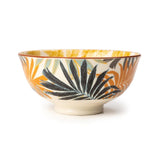 Colorful Palm Leaf Designed Ceramic Serving Bowls (6 Inch - 550 ml) (Pack of 2)